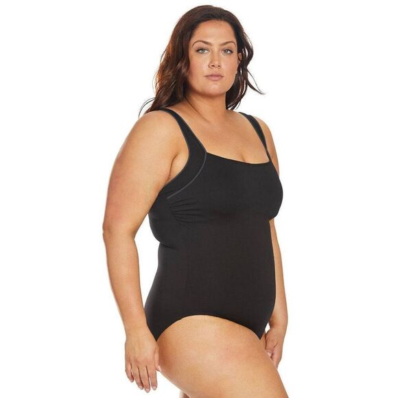 TYR Women's 12 Solid Square Neck Controlfit Chlorine Resistant One Piece Swimsui - Picture 9 of 9